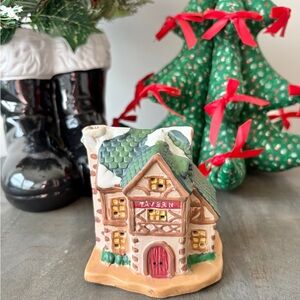 Holiday Time Tavern Porcelain Mini House Christmas Village